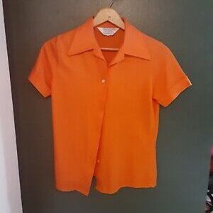 Orange Dagger Collar Blouse